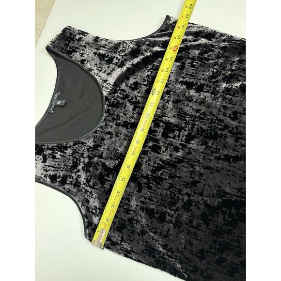 Eileen Fisher Mini Dress Crushed Velvet Black U Neck Shaped Iridescent S - Picture 6 of 8